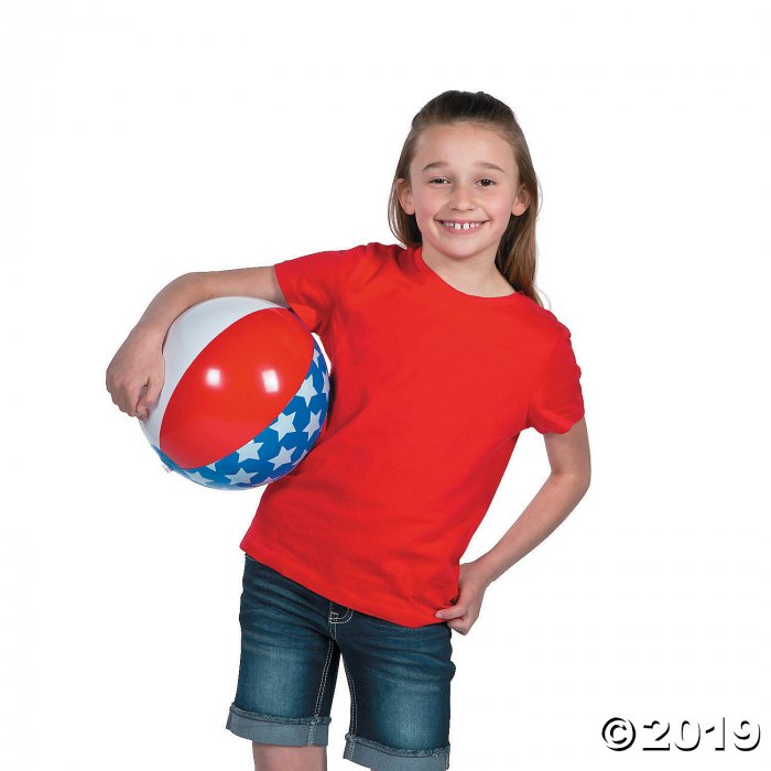 Inflatable 11" American Flag Medium Beach Balls (Per Dozen)