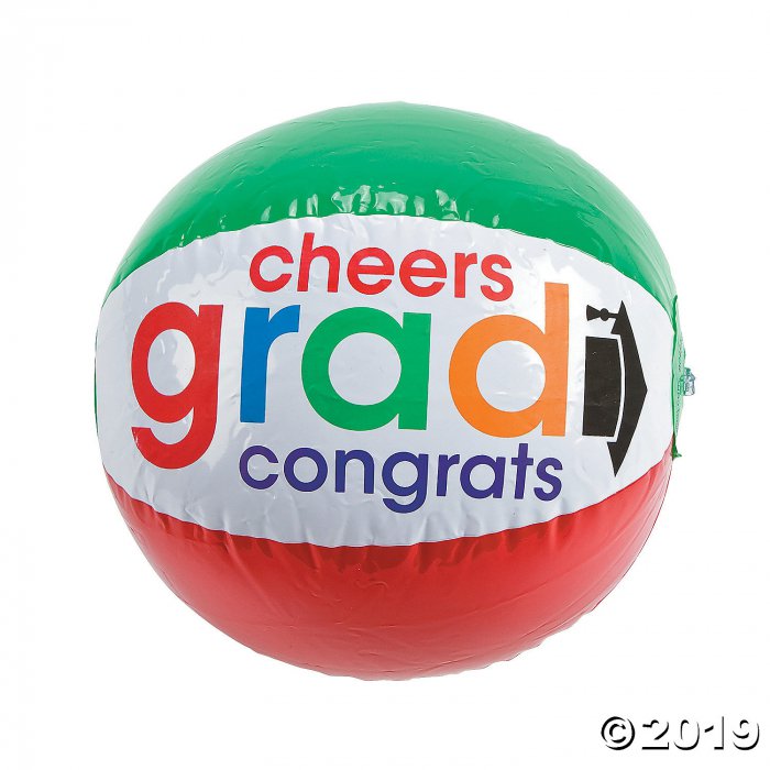 Inflatable 11" Bright Cheers To the Grad Medium Beach Balls (Per Dozen)
