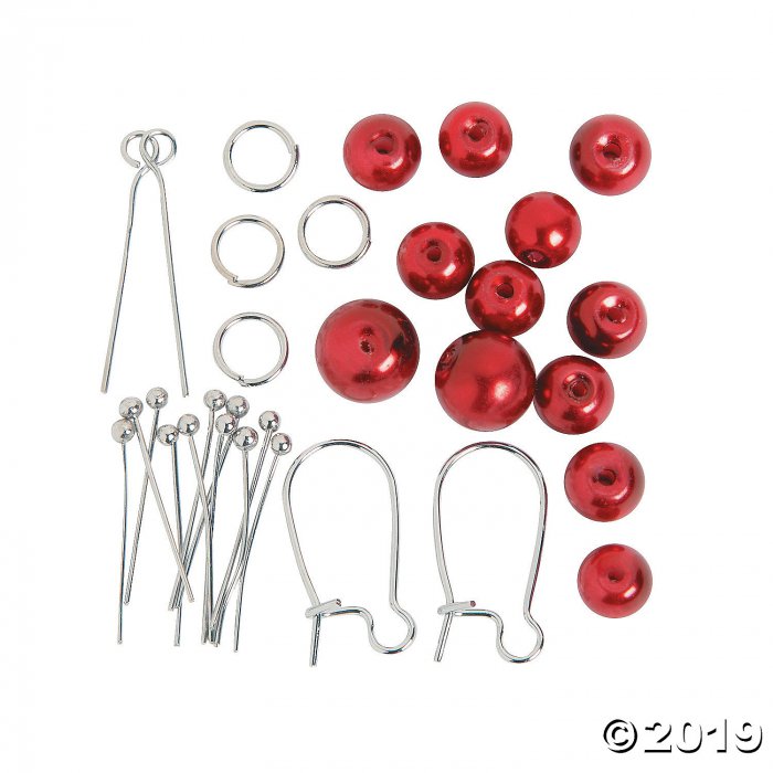 Red Pearl Earrings Craft Kit (Makes 3)