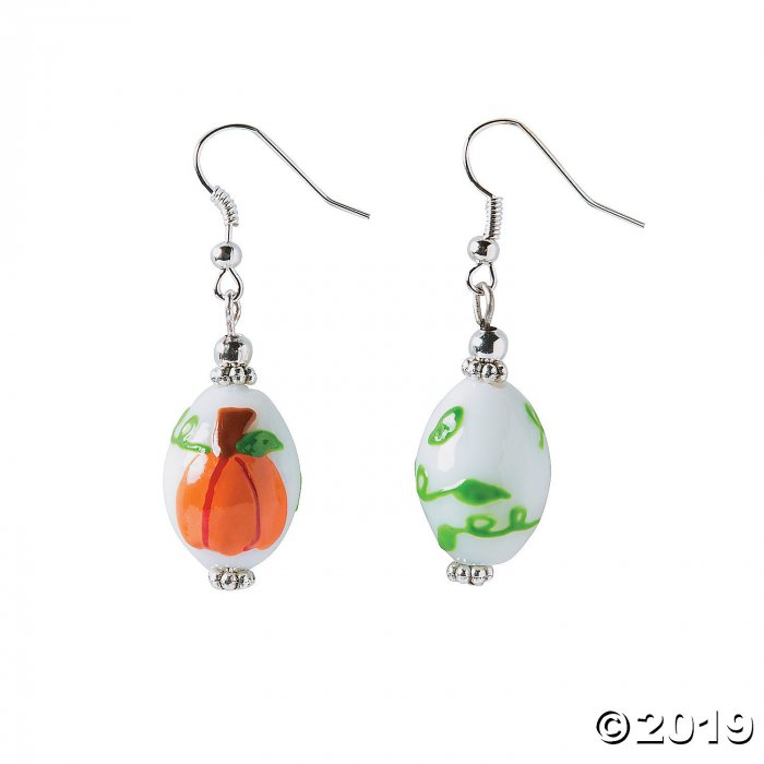 Pumpkin Lampwork Glass Earring Craft Kit (6 Pair)