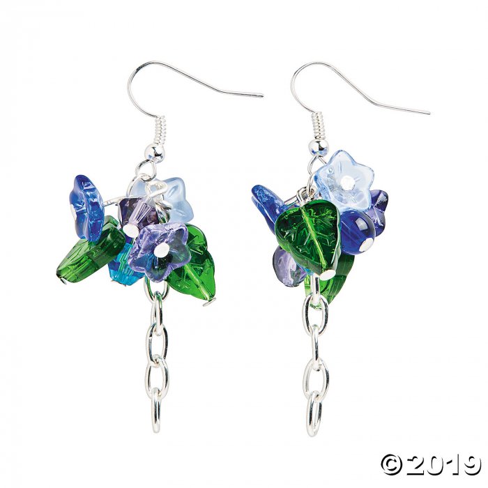 Blue Bell Flower Earrings Craft Kit (6 Pair)