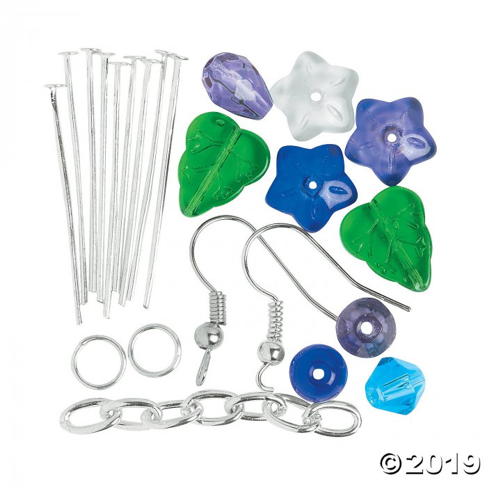 Blue Bell Flower Earrings Craft Kit (6 Pair)