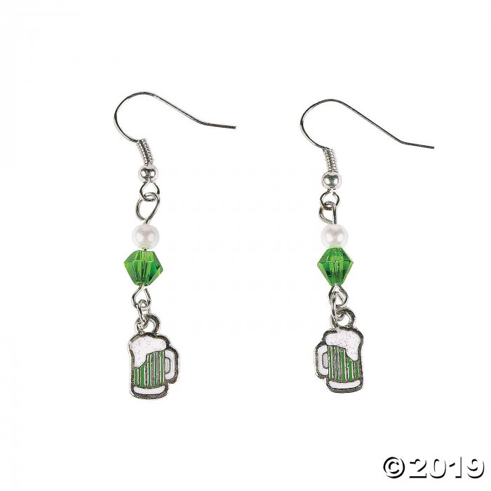 St. Patrick's Day Green Beer Earring Craft Kit (6 Pair)