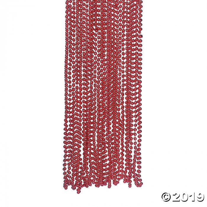 Red Metallic Bead Necklaces (48 Piece(s))