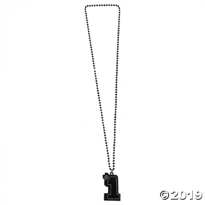 Black #1 Bead Necklaces (Per Dozen)