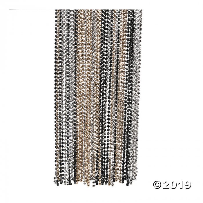 Gold, Black & Silver Bead Necklaces (48 Piece(s))