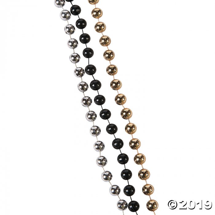 Gold, Black & Silver Bead Necklaces (48 Piece(s))