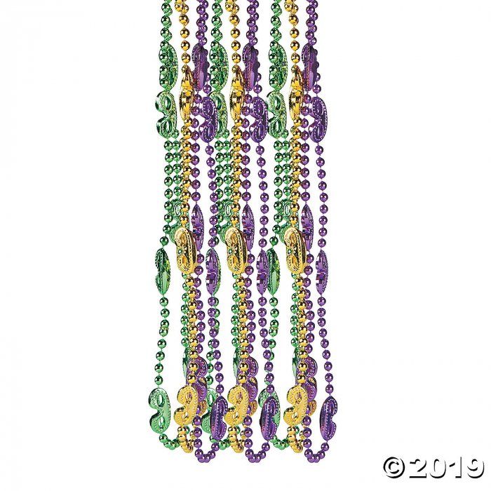 Mask Mardi Gras Beads (Per Dozen)