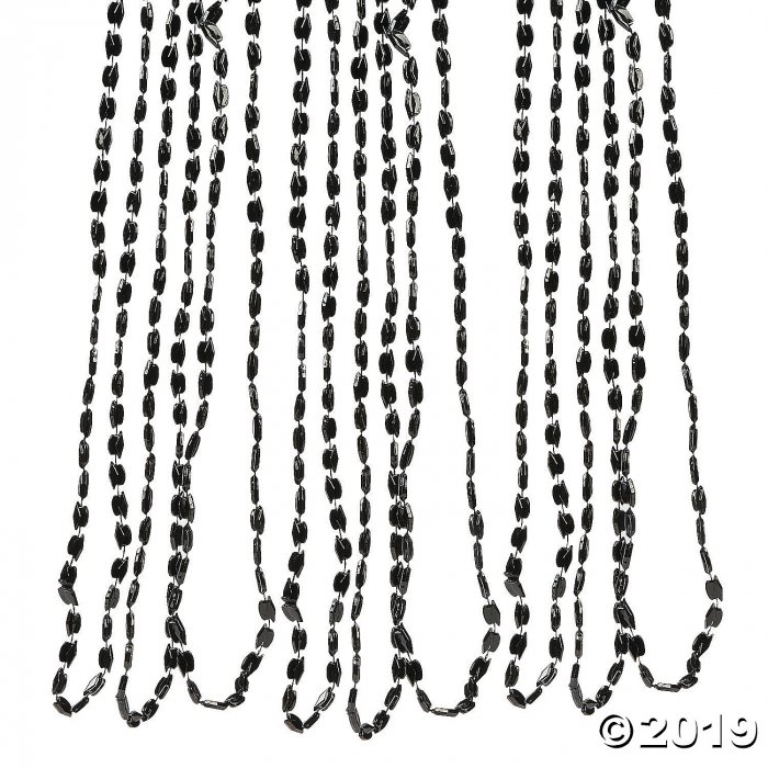 Black Mortarboard Bead Necklaces (Per Dozen)