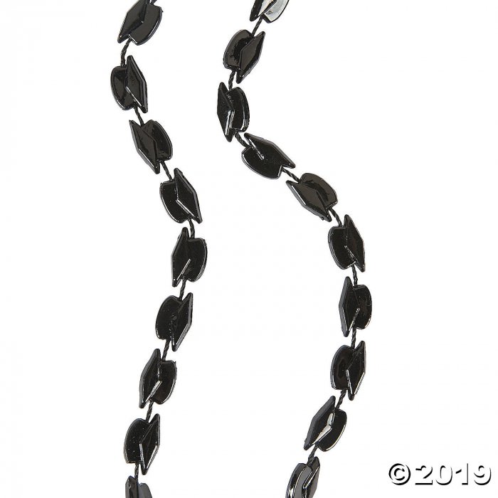 Black Mortarboard Bead Necklaces (Per Dozen)