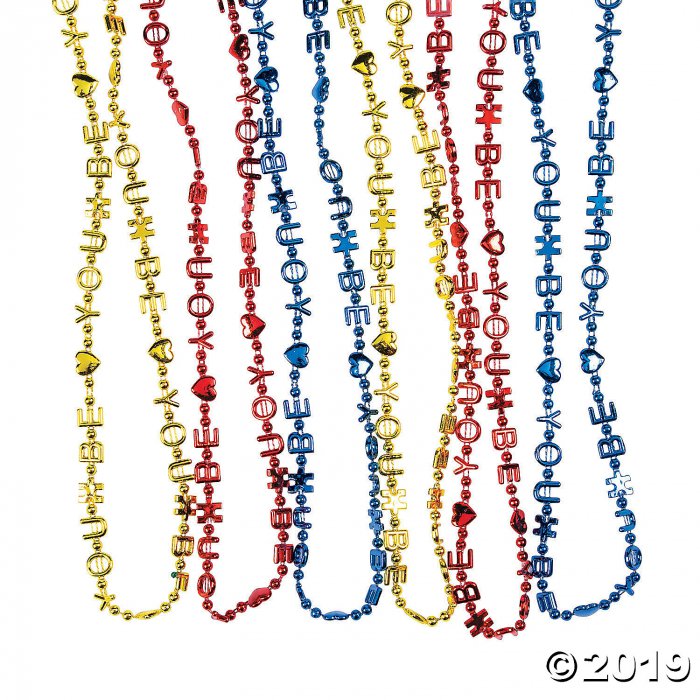 Autism Puzzle Beaded Necklaces (Per Dozen)