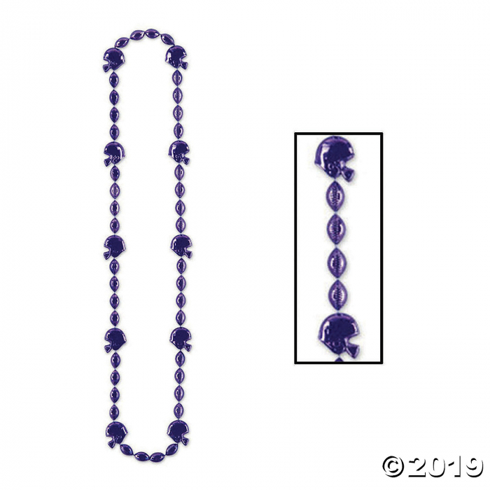 Purple Team Spirit Football Bead Necklaces (1 Piece(s))