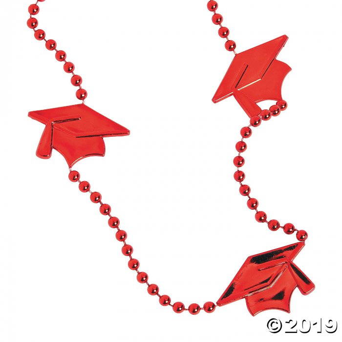 Red Graduation Bead Necklaces (24 Piece(s))