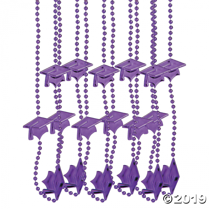 Purple Graduation Bead Necklaces (24 Piece(s))