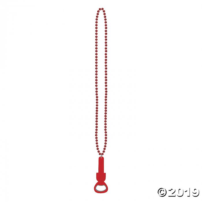 Red Beaded Necklace with Bottle Opener (1 Piece(s))