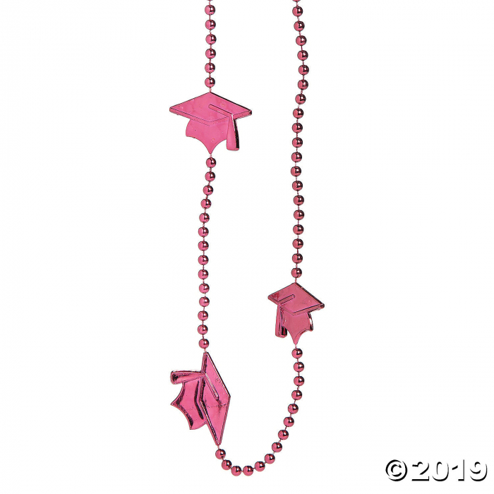 Burgundy Graduation Bead Necklaces (24 Piece(s))