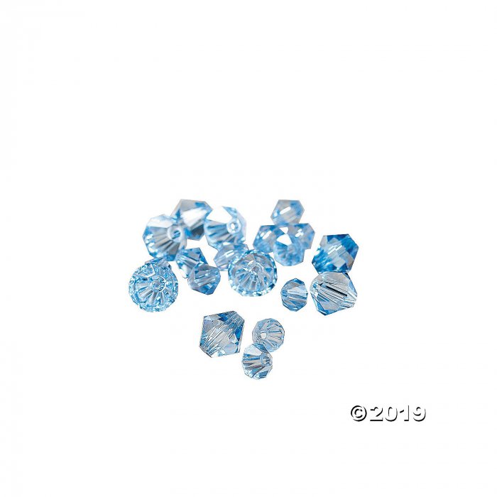 Blue Topaz Crystal Bicone Beads - 4mm-6mm (48 Piece(s))