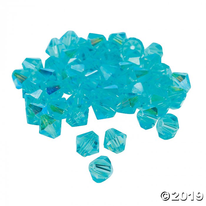 Aquamarine Aurora Borealis Crystal Bicone Beads - 8mm (48 Piece(s))