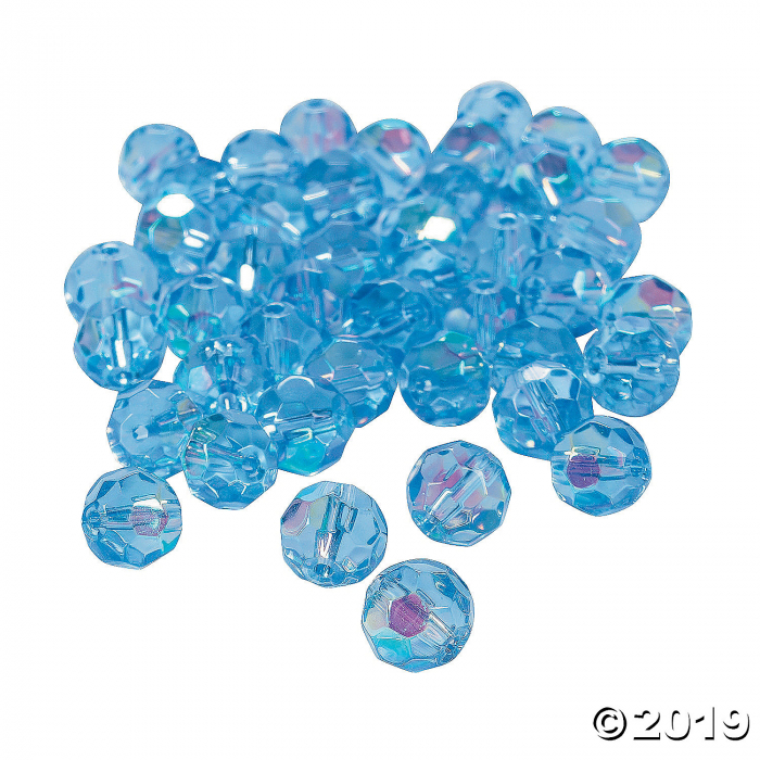 Blue Topaz Aurora Borealis Crystal Round Beads - 8mm (48 Piece(s))