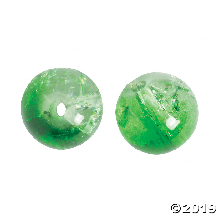 Crushed Glass Green Beads - 8mm (100 Piece(s))