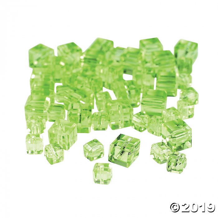 Peridot Cube Cut Crystal Beads - 4mm-6mm (48 Piece(s))
