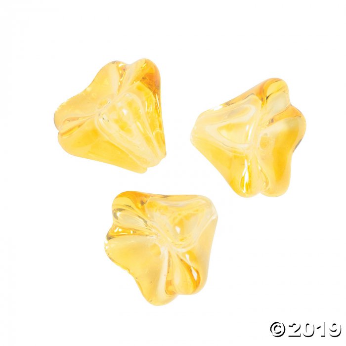 Yellow Tulip Glass Beads - 9mm (24 Piece(s))