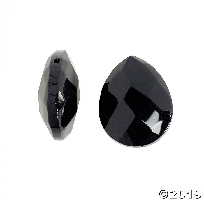 Black Briolette Faceted Beads - 15mm (24 Piece(s))