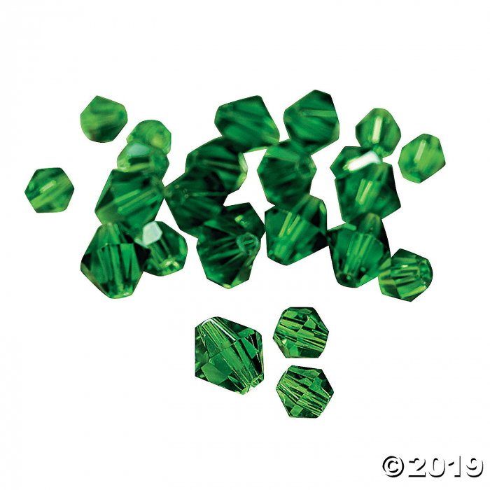 Emerald Crystal Bicone Beads - 4mm-6mm (48 Piece(s))