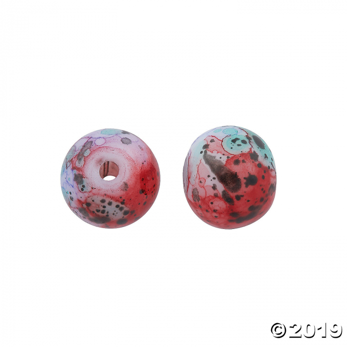 Marbleized Glass Beads - 10mm (100 Piece(s))