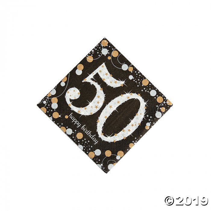 Sparkling Celebration 50th Birthday Beverage Napkins (16 Piece(s))
