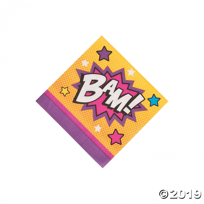 Superhero Girl Beverage Napkins (16 Piece(s)) Superhero Girl Beverage Napkins (16 Piece(s))