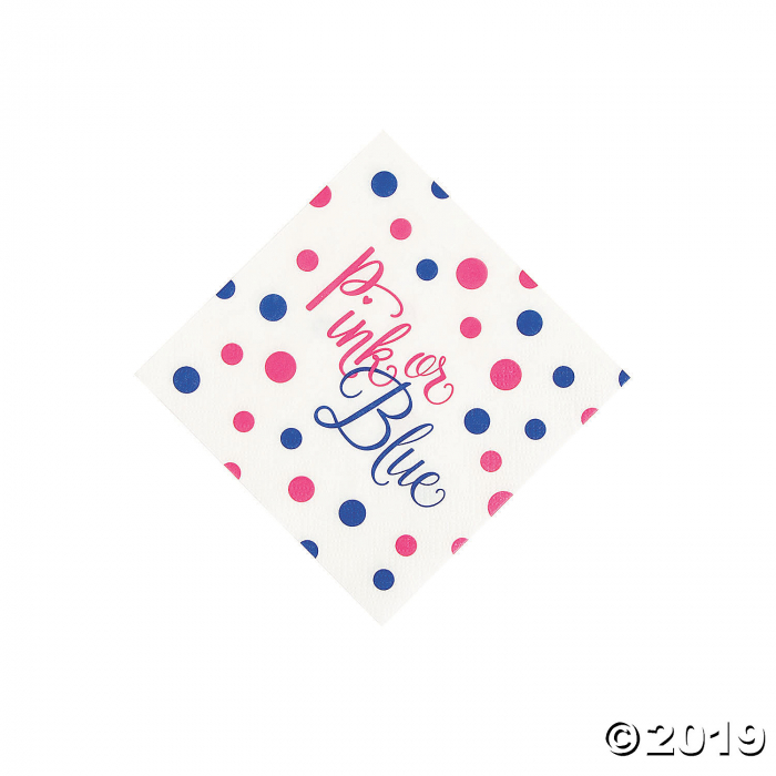 Pink & Blue Polka Dot Beverage Napkins (16 Piece(s)) Pink & Blue Polka Dot Beverage Napkins (16 Piece(s))