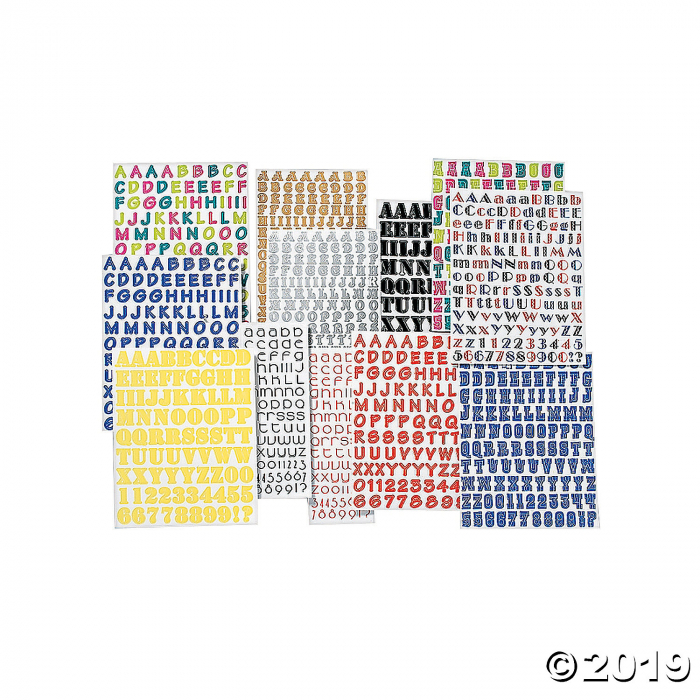 Basic Alphabet Sticker Pack (Per Dozen)