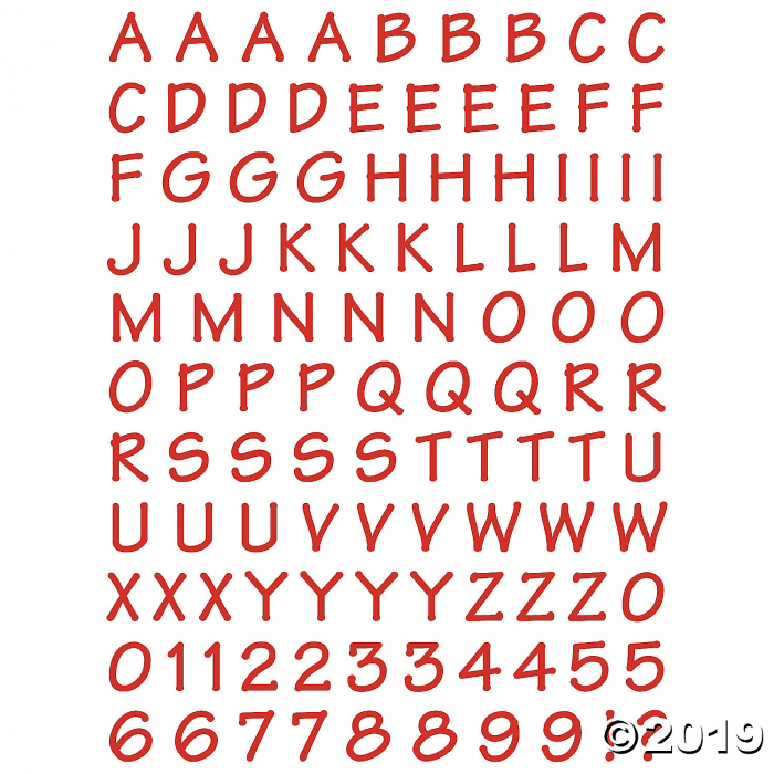 Basic Alphabet Sticker Pack (Per Dozen)