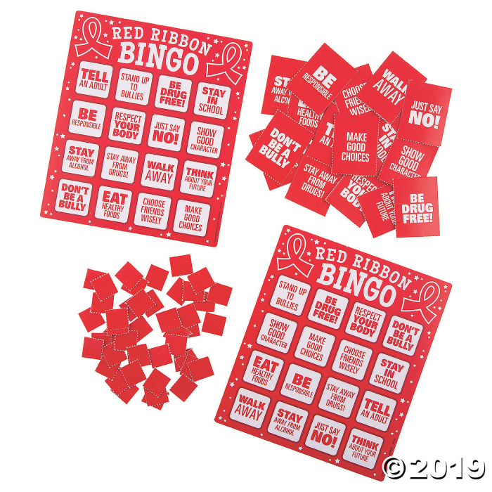 Red Ribbon Week Bingo Game (1 Set(s)) Red Ribbon Week Bingo Game (1 Set(s))