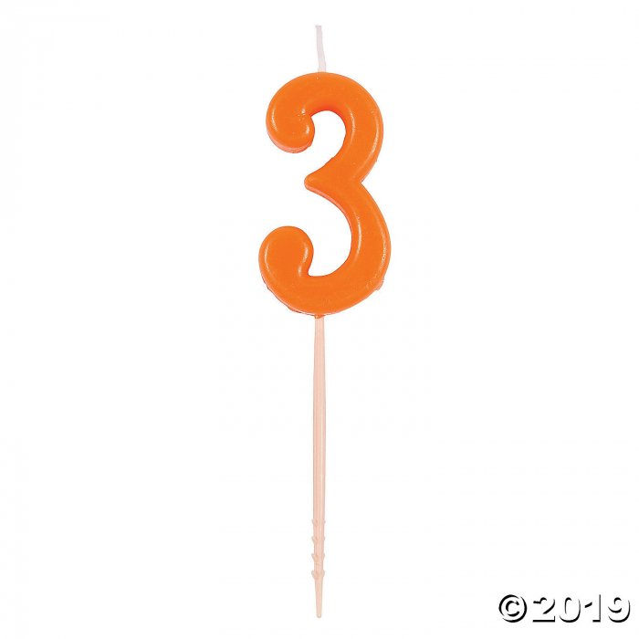 Orange Number 3 Candle (1 Piece(s))
