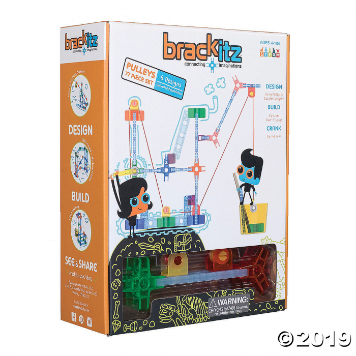 Brackitz® Pulleys Construction Set - 77 Pieces (1 Set(s))