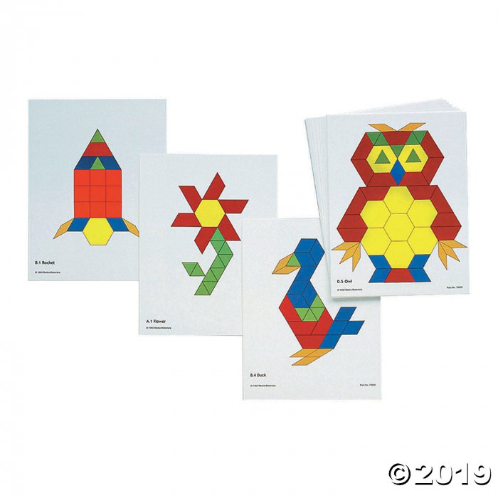 Pattern Block Activity Cards, 20 Per Pack, Set of 3 Packs (3 Piece(s))
