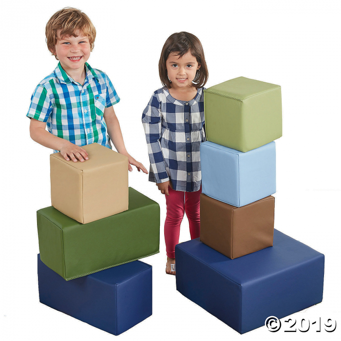 ECR4Kids Softzone Foam Big Building Blocks - Earthtone, 7pc Set (1 Unit(s))
