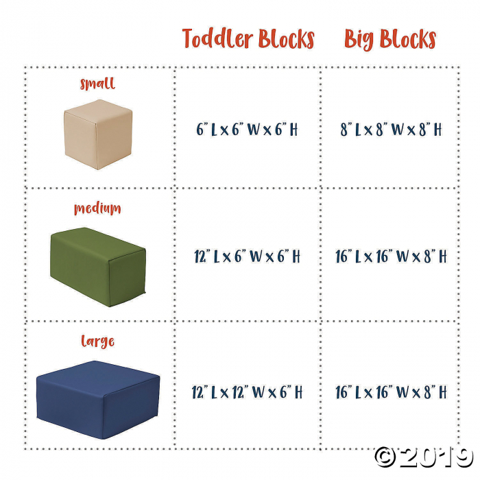 ECR4Kids Softzone Foam Big Building Blocks - Earthtone, 7pc Set (1 Unit(s))