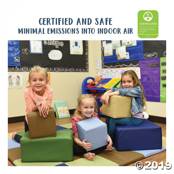 ECR4Kids Softzone Foam Big Building Blocks - Earthtone, 7pc Set (1 Unit(s))