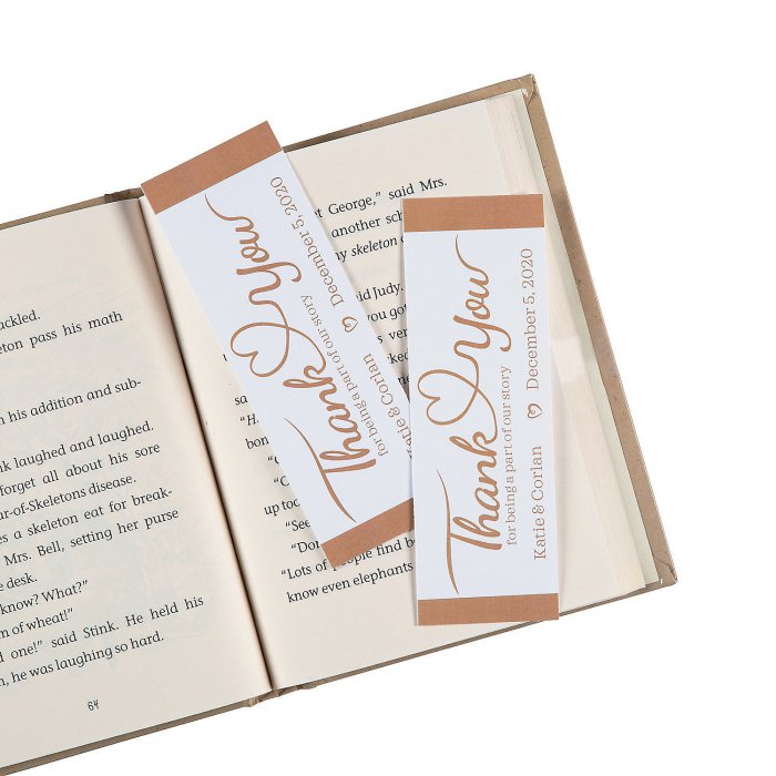 Personalized Thank You Wedding Bookmarks (24 Piece(s))