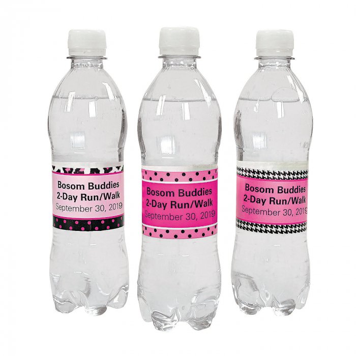 Personalized Breast Cancer Awareness Water Bottle Labels (50 Piece(s))