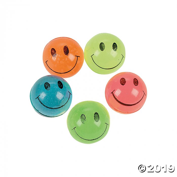 Smile Face Mini Bouncy Ball Assortment (144 Piece(s))