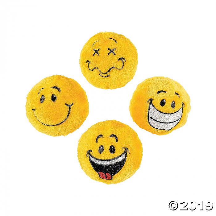 Smile Face Plush Bouncy Ball Assortment (Per Dozen)
