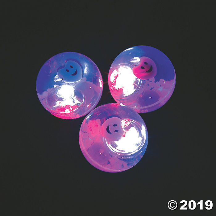 Valentine Glitter Flashing Bouncy Balls (Per Dozen)
