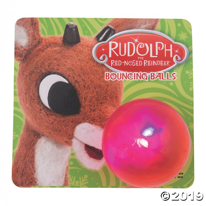Rudolph the Red-Nosed Reindeer® Light-Up Bouncing Balls with Card (Per Dozen)