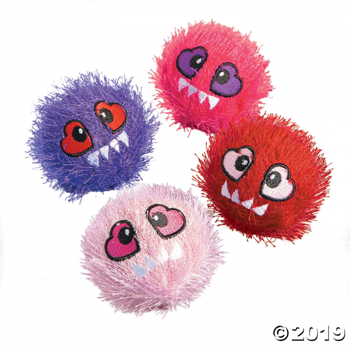 Valentine Character Plush Bouncy Ball Assortment (Per Dozen)