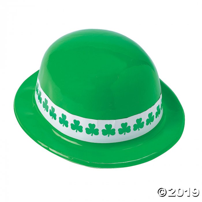 Neon Green Shamrock Band Derby Hats (Per Dozen)