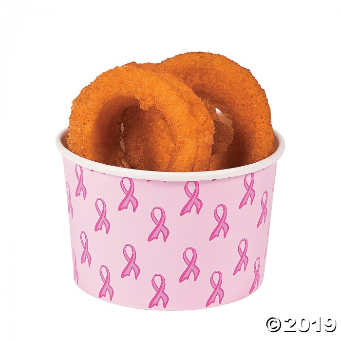 Pink Awareness Ribbon Snack Paper Bowls (25 Piece(s))